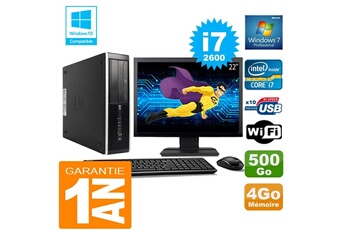 PC De Bureau HP PC HP Compaq 8300 Sff Core i7-2600 Ram 4Go Disque 500 Go WiFi W7 Ecran 22"