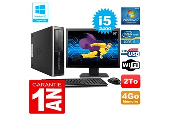 PC De Bureau HP PC HP Compaq 8300 Sff Core i5-2400 Ram 4Go Disque 2 To WiFi W7 Ecran 19"
