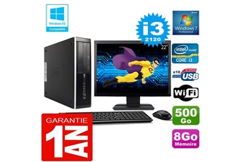 PC De Bureau HP PC HP Compaq 8300 Sff Core I3-2120 Ram 8Go Disque 500 Go WiFi W7 Ecran 22"