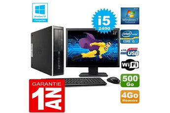 PC De Bureau HP PC HP Compaq 8300 Sff Core i5-2400 Ram 4Go Disque 500 Go WiFi W7 Ecran 22"