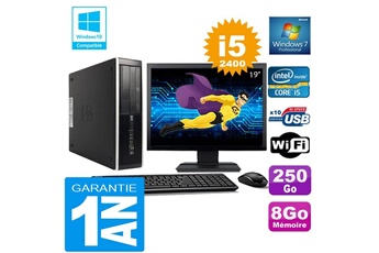 PC De Bureau HP PC HP Compaq 8300 Sff Core i5-2400 Ram 8Go Disque 250 Go WiFi W7 Ecran 19"