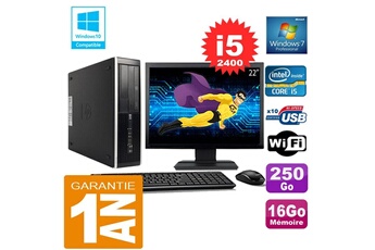 PC De Bureau HP PC HP Compaq 8300 Sff Core i5-2400 Ram 16Go Disque 250 Go WiFi W7 Ecran 22"