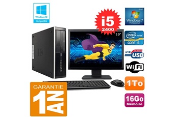 PC De Bureau HP PC HP Compaq 8300 Sff Core i5-2400 Ram 16Go Disque 1 To WiFi W7 Ecran 19"