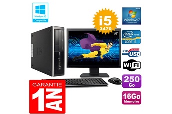 PC De Bureau HP PC HP Compaq 8300 Sff Core i5-3470 Ram 16Go Disque 250 Go WiFi W7 Ecran 19"