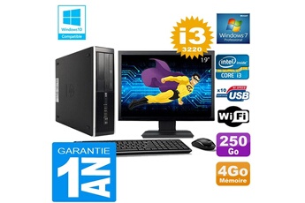 PC De Bureau HP PC HP Compaq 8300 Sff Core I3-3220 Ram 4Go Disque 250 Go WiFi W7 Ecran 19"