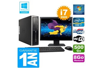 PC De Bureau HP PC HP Compaq 8300 Sff Core i7-2600 Ram 8Go Disque 500 Go WiFi W7 Ecran 22"