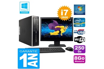 PC De Bureau HP PC HP Compaq 8300 Sff Core i7-2600 Ram 8Go Disque 250 Go WiFi W7 Ecran 19"