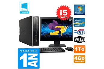 PC De Bureau HP PC HP Compaq 8300 Sff Core i5-3470 Ram 4Go Disque 1 To WiFi W7 Ecran 22"