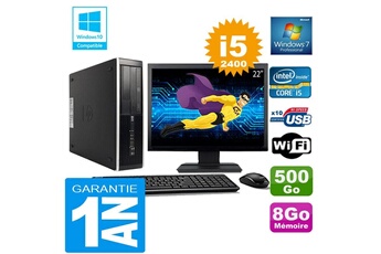 PC De Bureau HP PC HP Compaq 8300 Sff Core i5-2400 Ram 8Go Disque 500 Go WiFi W7 Ecran 22"