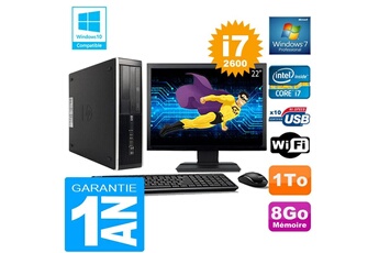 PC De Bureau HP PC HP Compaq 8300 Sff Core i7-2600 Ram 8Go Disque 1 To WiFi W7 Ecran 22"