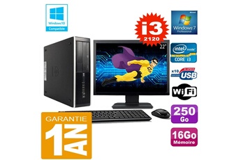 Pc De Bureau Hp Pc Hp Compaq 8300 Sff Core I3-2120 Ram 16Go Disque 250 Go Wifi W7 Ecran 22"