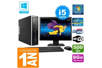 PC De Bureau HP PC HP Compaq 8300 Sff Core i5-3470 Ram 8Go Disque 500 Go WiFi W7 Ecran 19"