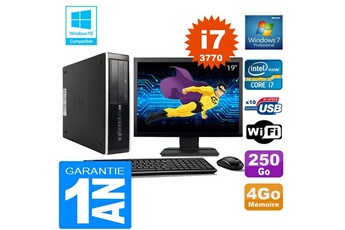 PC De Bureau HP PC HP Compaq 8300 Sff Core i7-3770 Ram 4Go Disque 250 Go WiFi W7 Ecran 19"