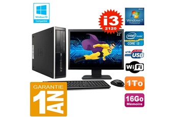 Pc De Bureau Hp Pc Hp Compaq 8300 Sff Core I3-2120 Ram 16Go Disque 1 To Wifi W7 Ecran 22"