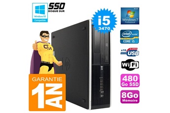 PC De Bureau HP PC HP Compaq 8300 Sff Core i5-3470 Ram 8Go Disque 480 Go SSD Graveur Dvd WiFi W7