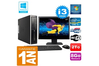 PC De Bureau HP PC HP Compaq 8300 Sff Core I3-3220 Ram 8Go Disque 2 To WiFi W7 Ecran 19"