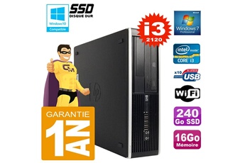 PC De Bureau HP PC HP Compaq 8300 Sff Core I3-2120 Ram 16Go Disque 240Go SSD Graveur Dvd WiFi W7