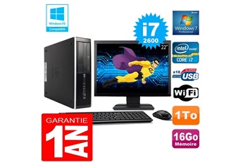PC De Bureau HP PC HP Compaq 8300 Sff Core i7-2600 Ram 16Go Disque 1 To WiFi W7 Ecran 22"