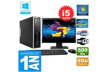 PC De Bureau HP PC HP Compaq 8300 Sff Core i5-3470 Ram 4Go Disque 500 Go WiFi W7 Ecran 19"