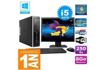 PC De Bureau HP PC HP Compaq 8300 Sff Core i5-3470 Ram 8Go Disque 250 Go WiFi W7 Ecran 19"