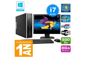 PC De Bureau HP PC HP Compaq 8300 Sff Core i7-3770 Ram 8Go Disque 500 Go WiFi W7 Ecran 22"