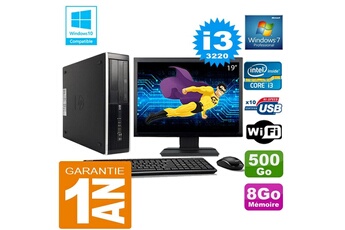 PC De Bureau HP PC HP Compaq 8300 Sff Core I3-3220 Ram 8Go Disque 500 Go WiFi W7 Ecran 19"