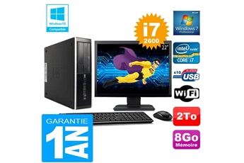 PC De Bureau HP PC HP Compaq 8300 Sff Core i7-2600 Ram 8Go Disque 2 To WiFi W7 Ecran 22"
