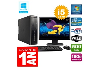 PC De Bureau HP PC HP Compaq 8300 Sff Core i5-3470 Ram 16Go Disque 500 Go WiFi W7 Ecran 19"
