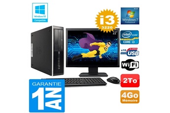 PC De Bureau HP PC HP Compaq 8300 Sff Core I3-3220 Ram 4Go Disque 2 To WiFi W7 Ecran 22"