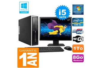 PC De Bureau HP PC HP Compaq 8300 Sff Core i5-3470 Ram 8Go Disque 1 To WiFi W7 Ecran 19"