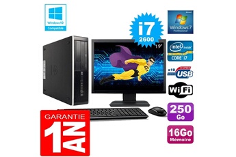 PC De Bureau HP PC HP Compaq 8300 Sff Core i7-2600 Ram 16Go Disque 250 Go WiFi W7 Ecran 19"