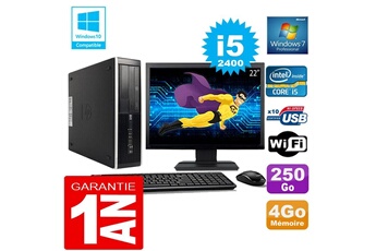 PC De Bureau HP PC HP Compaq 8300 Sff Core i5-2400 Ram 4Go Disque 250 Go WiFi W7 Ecran 22"