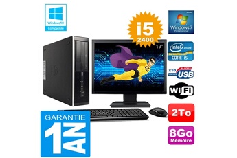 PC De Bureau HP PC HP Compaq 8300 Sff Core i5-2400 Ram 8Go Disque 2 To WiFi W7 Ecran 19"