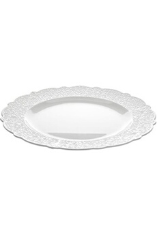 vaisselle alessi assiette de service en porcelaine avec décoration en relief, blanc