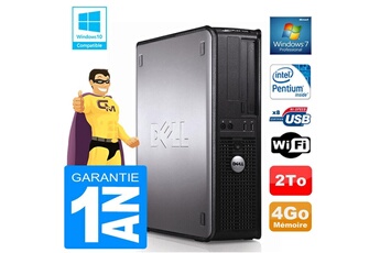 Unité Centrale Dell Pc Dell 380 Dt Intel E5300 Ram 4Go Disque 2 To Graveur Dvd Wifi W7
