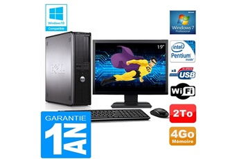 Unité Centrale Dell Pc Dell 380 Dt Intel E5300 Ram 4Go Disque 2 To Wifi W7 Ecran 19"
