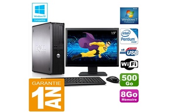 Unité Centrale Dell Pc Dell 380 Dt Intel E5300 Ram 8Go Disque 500 Go Wifi W7 Ecran 19"