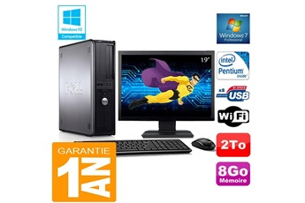 Unité Centrale Dell Pc Dell 780 Dt Intel E5300 Ram 8Go Disque 2 To Wifi W7 Ecran 19"