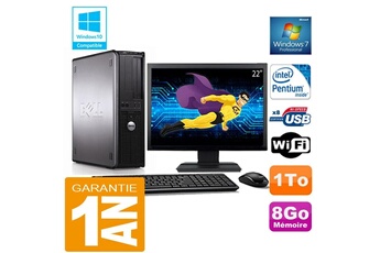 Unité Centrale Dell Pc Dell 380 Dt Intel E5300 Ram 8Go Disque 1 To Wifi W7 Ecran 22"