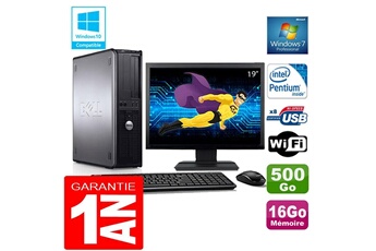 Unité Centrale Dell Pc Dell 780 Dt Intel E5300 Ram 16Go Disque 500 Go Wifi W7 Ecran 19"
