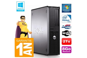 Unité Centrale Dell Pc Dell 380 Dt Intel E5300 Ram 8Go Disque 2 To Graveur Dvd Wifi W7