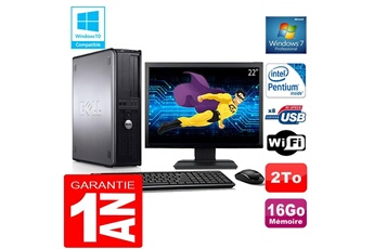 Unité Centrale Dell Pc Dell 780 Dt Intel E5300 Ram 16Go Disque 2 To Wifi W7 Ecran 22"