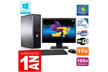Unité Centrale Dell Pc Dell 780 Dt Intel E5300 Ram 16Go Disque 1 To Wifi W7 Ecran 22"