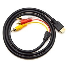 câble HDMI vers RCA, HDMI mâle vers 3RCA AV composite mâle M/M connecteur câble adaptateur Cordon émetteur (pas de fonction de conversion de signal),