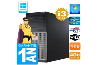 PC De Bureau Dell PC Tour Dell 7010 Core I3-2120 Ram 4Go Disque 1 To WiFi W7