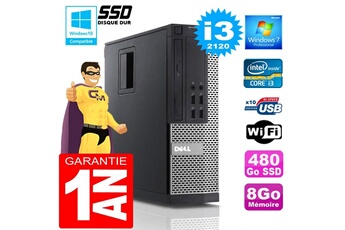 PC De Bureau Dell PC Dell 990 Sff Core I3-2120 Ram 8Go Disque 480 Go SSD WiFi W7