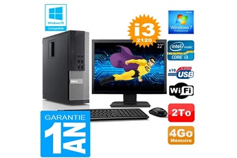 PC De Bureau Dell PC Dell 990 Sff Core I3-2120 Ram 4Go Disque 2 To WiFi W7 Ecran 22"