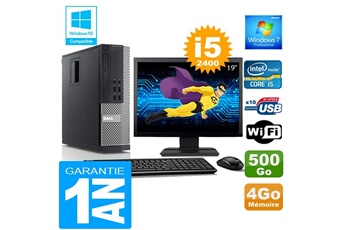 PC De Bureau Dell PC Dell 990 Sff Core i5-2400 Ram 4Go Disque 500 Go WiFi W7 Ecran 19"