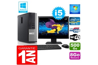 PC De Bureau Dell PC Dell 990 Sff Core i5-2400 Ram 8Go Disque 500 Go WiFi W7 Ecran 19"