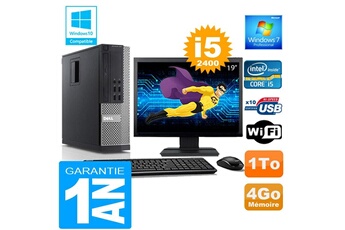 PC De Bureau Dell PC Dell 990 Sff Core i5-2400 Ram 4Go Disque 1 To WiFi W7 Ecran 19"